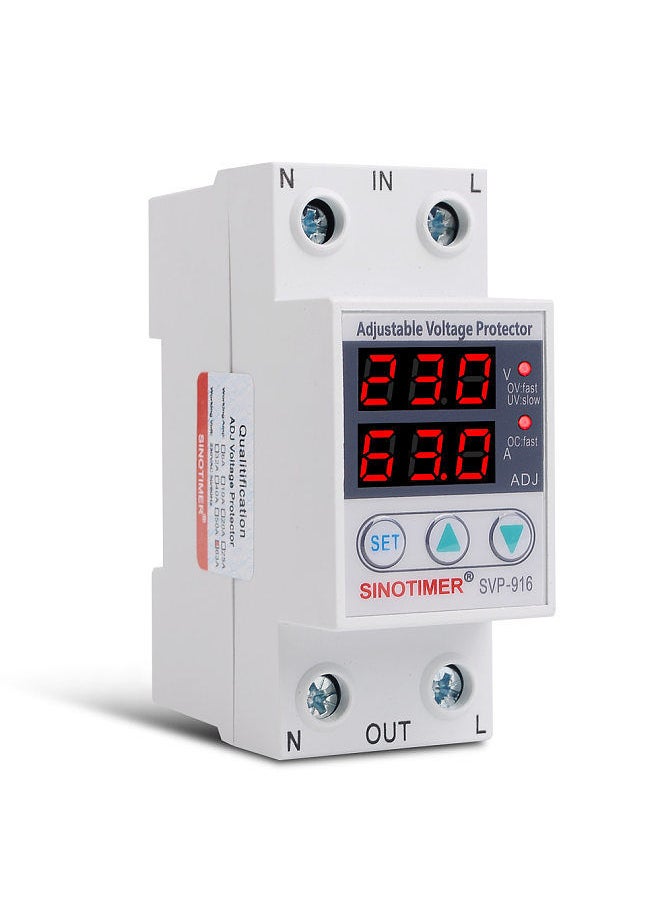 Generic - Multifunctional Adjustable Voltage Limit Current Protector Self-resetting Switch Dual Display Protector Over-voltage Under-voltage Protecting Device - Image 1