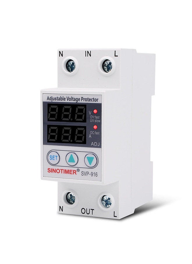 Generic - Multifunctional Adjustable Voltage Limit Current Protector Self-resetting Switch Dual Display Protector Over-voltage Under-voltage Protecting Device - Image 1