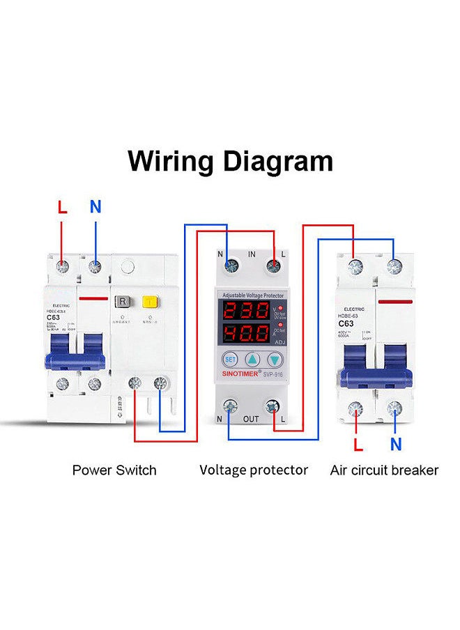 Generic - Multifunctional Adjustable Voltage Limit Current Protector Self-resetting Switch Dual Display Protector Over-voltage Under-voltage Protecting Device - Image 1