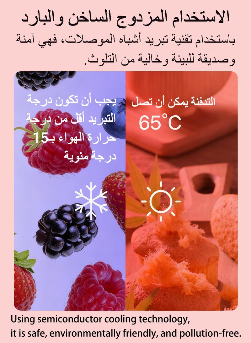 WAMIT Skincare Fridge with Mirror and LED Light, 6L Large Capacity Mini Fridge for Makeup & Cosmetics, Small Fridge for Bedroom with Interior Blue Light, Portable Cooler/Warmer for Office and Travel - Image 4