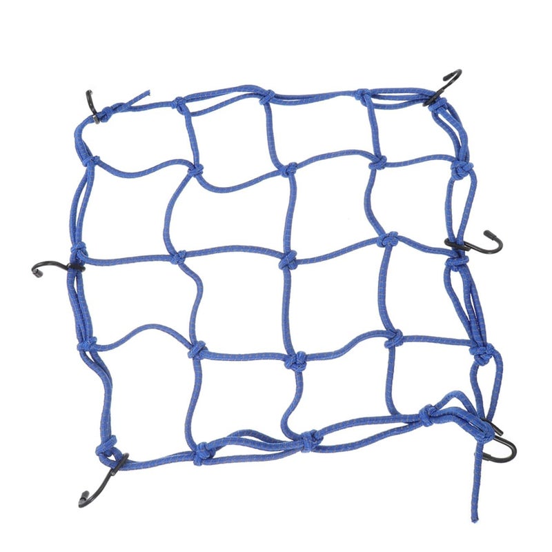 Blue Motorcycle Helmet Cargo Net Elastic Reflective Storage Luggage Bag Easy Install Remove - Image 2