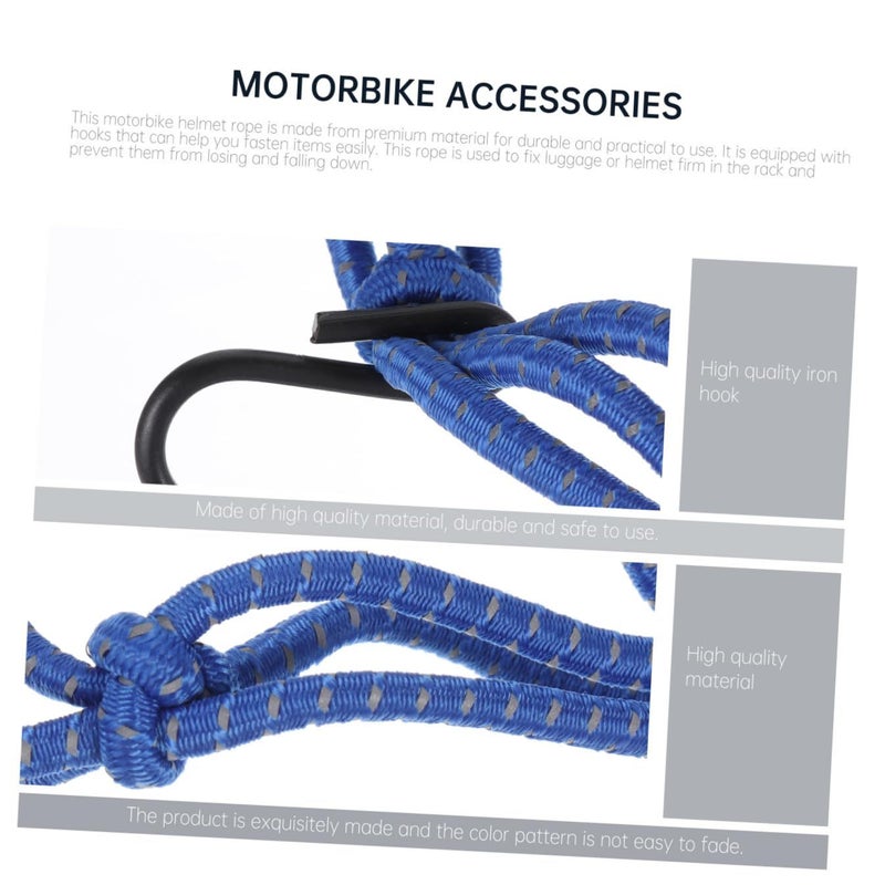 Blue Motorcycle Helmet Cargo Net Elastic Reflective Storage Luggage Bag Easy Install Remove - Image 4