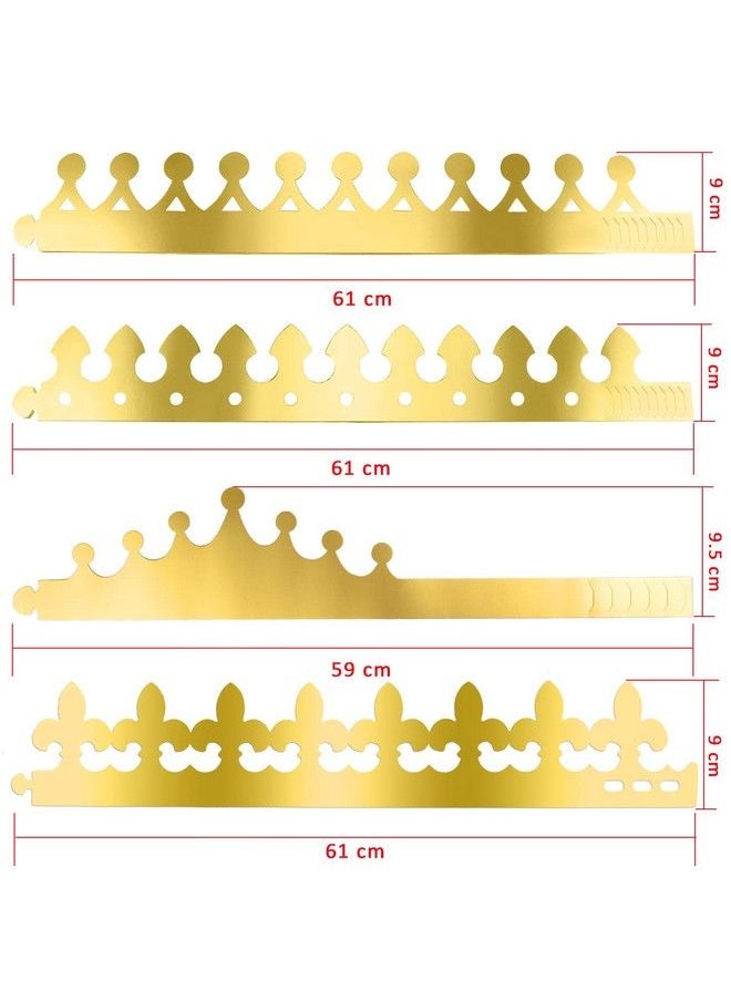 SIQUK 28 Pieces Paper Crowns Golden Party King Crown Paper Birthday Crown Hats Gold Crown For Kids Adults  - Image 3