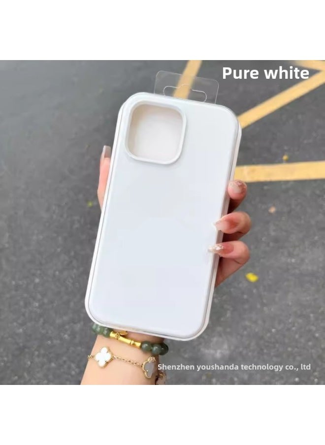 Generic - Suitable For iphone16 Solid Silicone Phone Case For Apple 15 Official Same Liquid 14 All-inclusive 13 Drop-resistant Case-Color:Pure White [with Packaging Box + Label]-Applicable Models:For iphone12/12Pro - Image 1