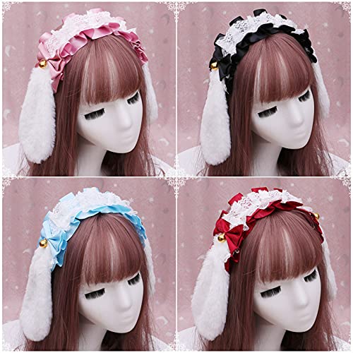 Faylay Cosplay Girl Plush Furry Bunny Ears Headwear Accessory Rabbit Headband (8-BJTLT with tail) - Image 2