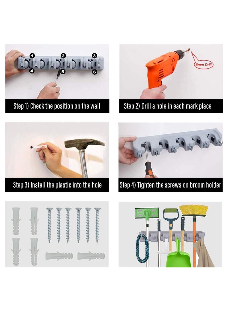 بلومنغ تايم 4 فتحات ممسحة مثبتة على الحائط وحامل مكنسة متوسط - Image 4