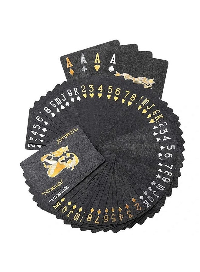 في جراسب مجموعة أوراق لعب VGRASSP السوداء المقاومة للماء، مرنة الاستخدام لألعاب الحفلات، مصنوعة من مادة PVC السوداء - Image 5