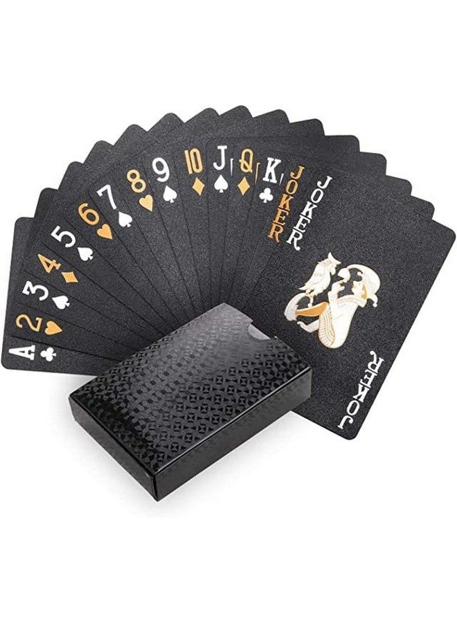 في جراسب مجموعة أوراق لعب VGRASSP السوداء المقاومة للماء، مرنة الاستخدام لألعاب الحفلات، مصنوعة من مادة PVC السوداء - Image 1