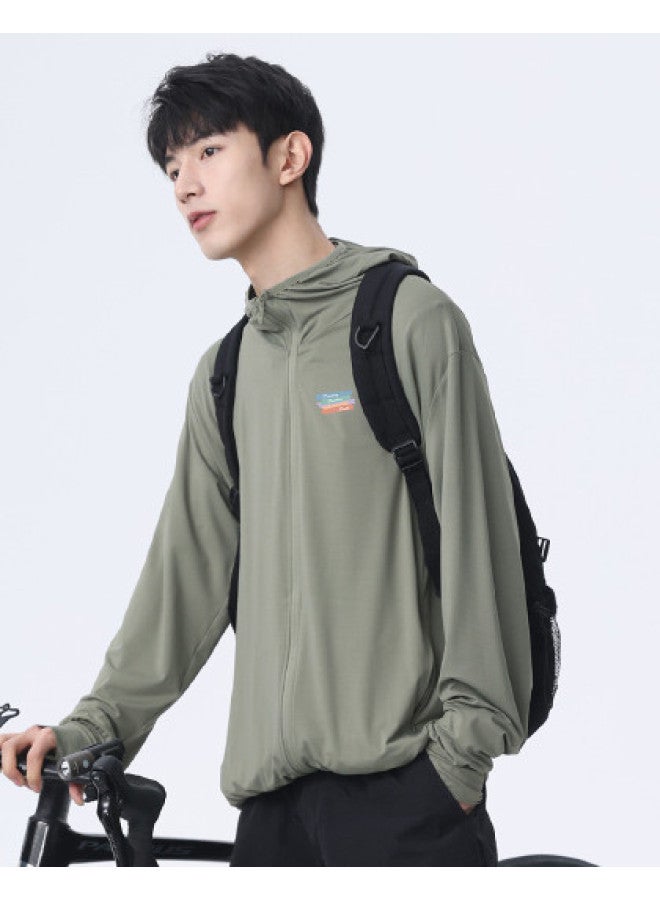 Baleno Solid Color Ice Silk Sun Protection Jacket For Men - Summer Fashion Loose Uv-resistant Hooded Top - Image 1