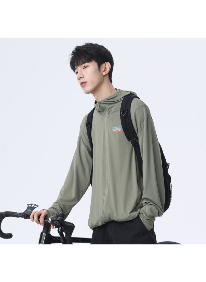 Baleno Solid Color Ice Silk Sun Protection Jacket For Men - Summer Fashion Loose Uv-resistant Hooded Top - Image 2