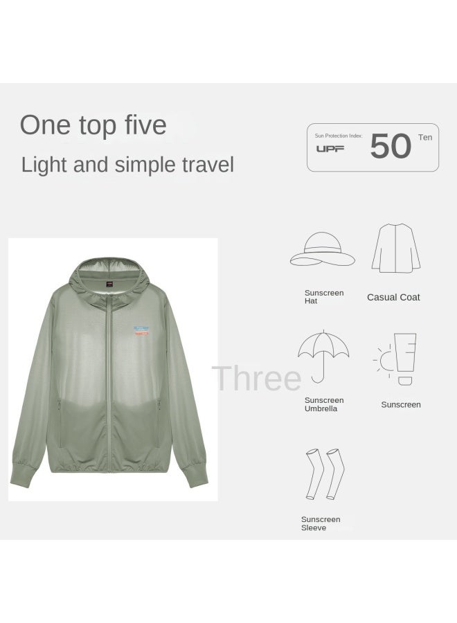Baleno Solid Color Ice Silk Sun Protection Jacket For Men - Summer Fashion Loose Uv-resistant Hooded Top - Image 3