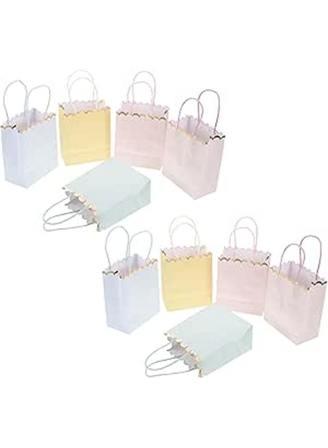 Macaron Color Paper Gift Bags With Handle 10pcs Set For Party Favors Presents - Image 1