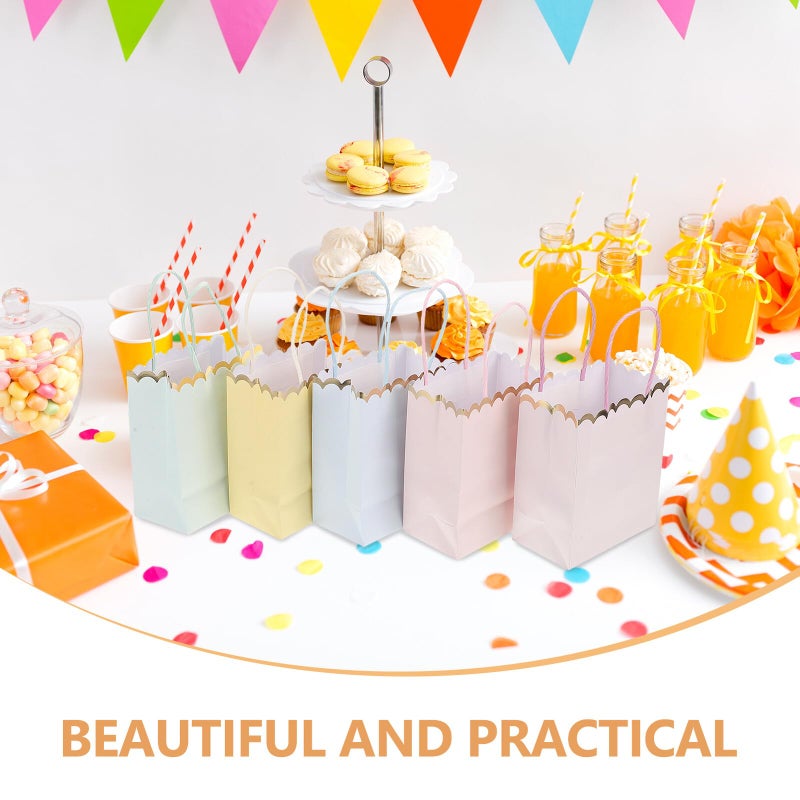 Macaron Color Paper Gift Bags With Handle 10pcs Set For Party Favors Presents - Image 4