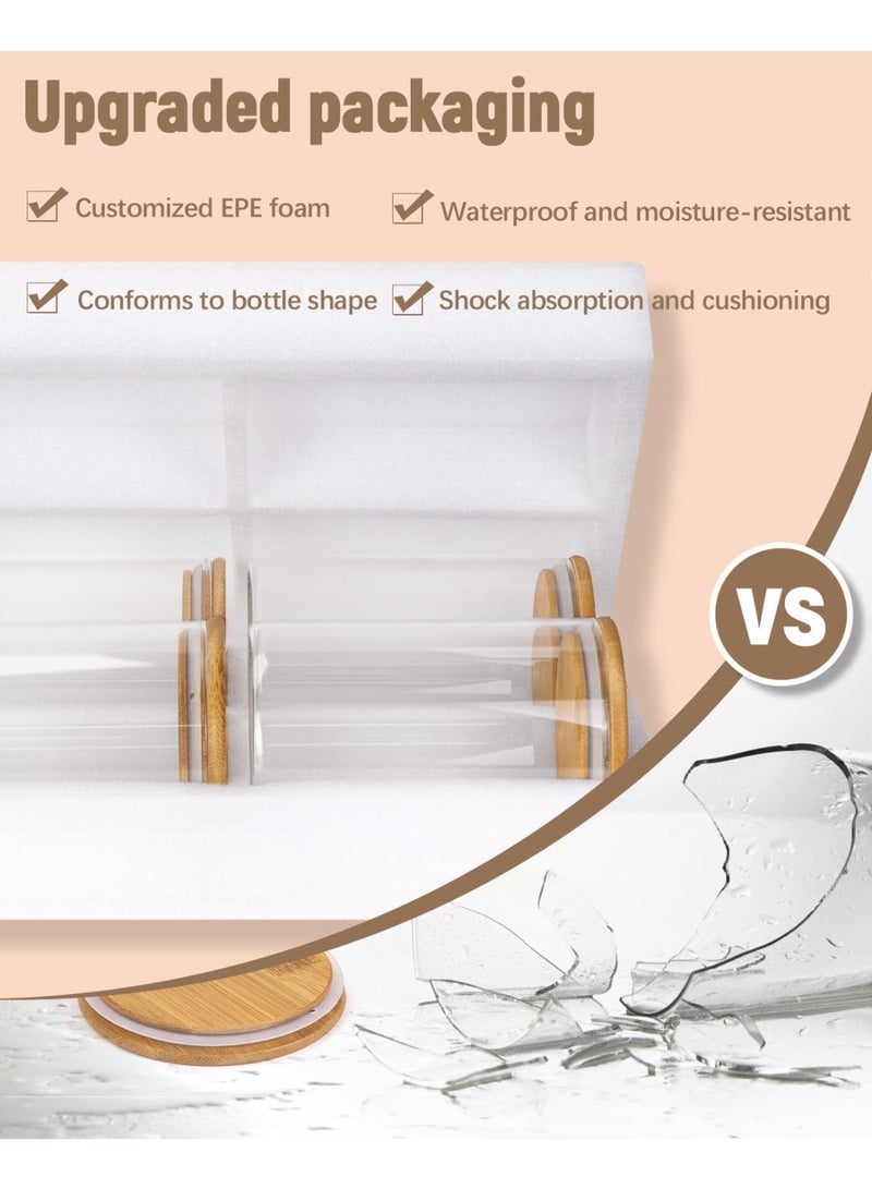 Glass Jars with Bamboo Lids, 37oz 4 Pack Food Storage Canisters for Kitchen Pantry Organization, Clear Wide Mouth for Easy Access to Flour, Rice, Oats, Snacks - Image 4