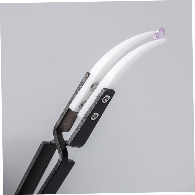 6Pcs Professional Ceramic Eyelash Tweezers Angled Curved Black 14cm Heat Resistant - Image 5