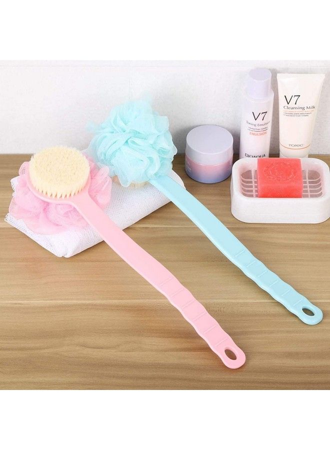 MosQuick Double Sided Loofah Back Scrubber Long Handle Shower Body Brush With Soft Mesh Sponge For Women Men Skin Exfoliating Bath Massage Set Of 2 - Image 5