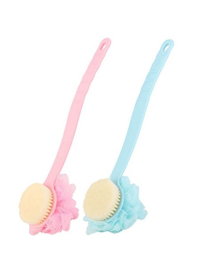 MosQuick Double Sided Loofah Back Scrubber Long Handle Shower Body Brush With Soft Mesh Sponge For Women Men Skin Exfoliating Bath Massage Set Of 2 - Image 3
