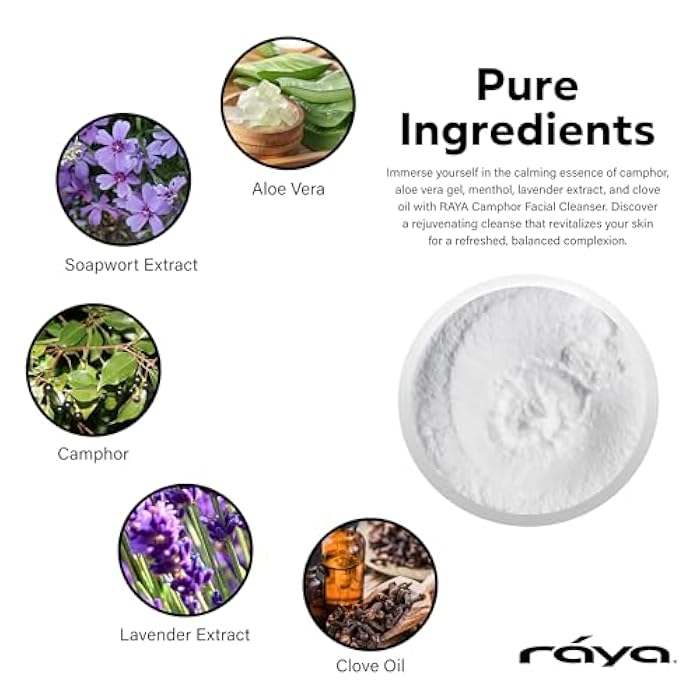 Raya Camphor Soufflé Facial Cleanser (101) - pH-Balanced Blemish Facial Wash for Oily & Break-Out Skin, Blackheads & Whiteheads, Clarify Pores, Refreshing Camphor Formula, Smooth Complexion - 4oz - Image 2