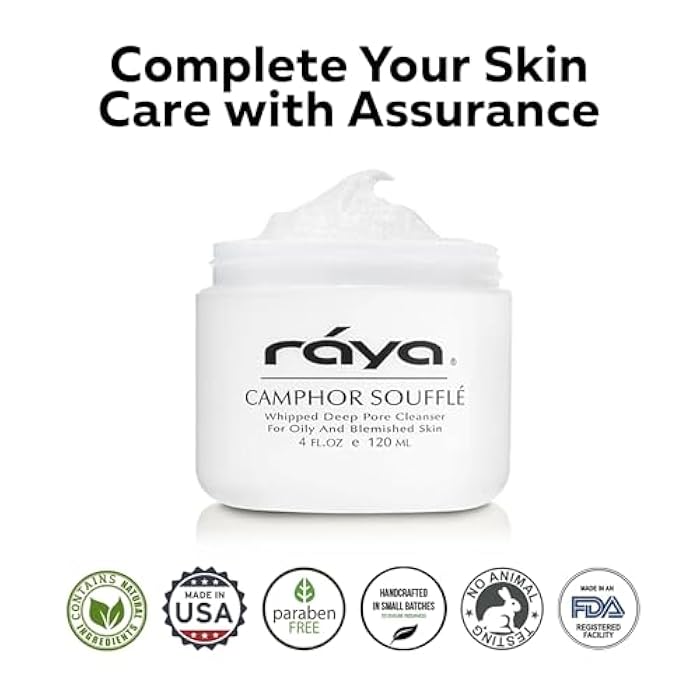 Raya Camphor Soufflé Facial Cleanser (101) - pH-Balanced Blemish Facial Wash for Oily & Break-Out Skin, Blackheads & Whiteheads, Clarify Pores, Refreshing Camphor Formula, Smooth Complexion - 4oz - Image 4