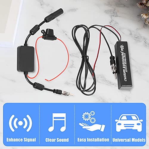 KSaAuto 12V Car Antenna Booster Stereo FM AM Radio Signal Amplifier Amp for Car Vehicle Truck SUV Boat Marine UTV RV Accessories FM Amplifier Audio Radio Stereo Media Head Unit Receiver - Image 5