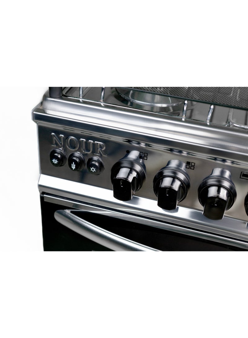 Nour Gas Cooker, 4 Burners, 55 cm, silver/black - GC-SC544-Cu - Image 2
