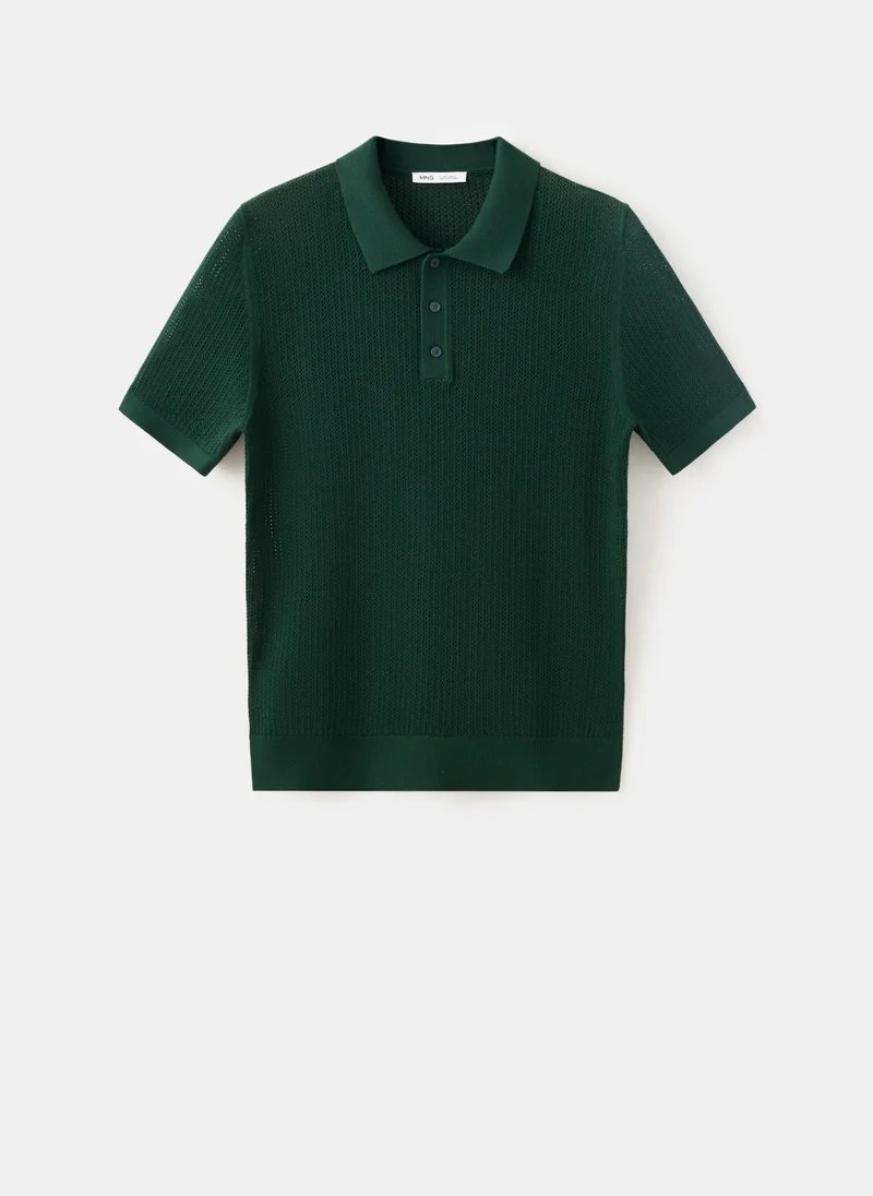 Mango Man 49-BOTELLA 100% Cotton Knitted Polo Structure for Men | Best Price UAE