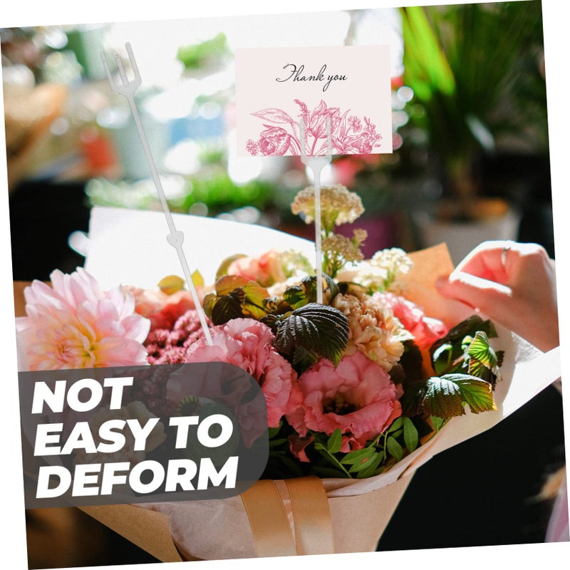 Plastic Flower Picks For Bouquet Card Holder Sticks DIY Floral Arrangements Green 10 Pack - Image 5