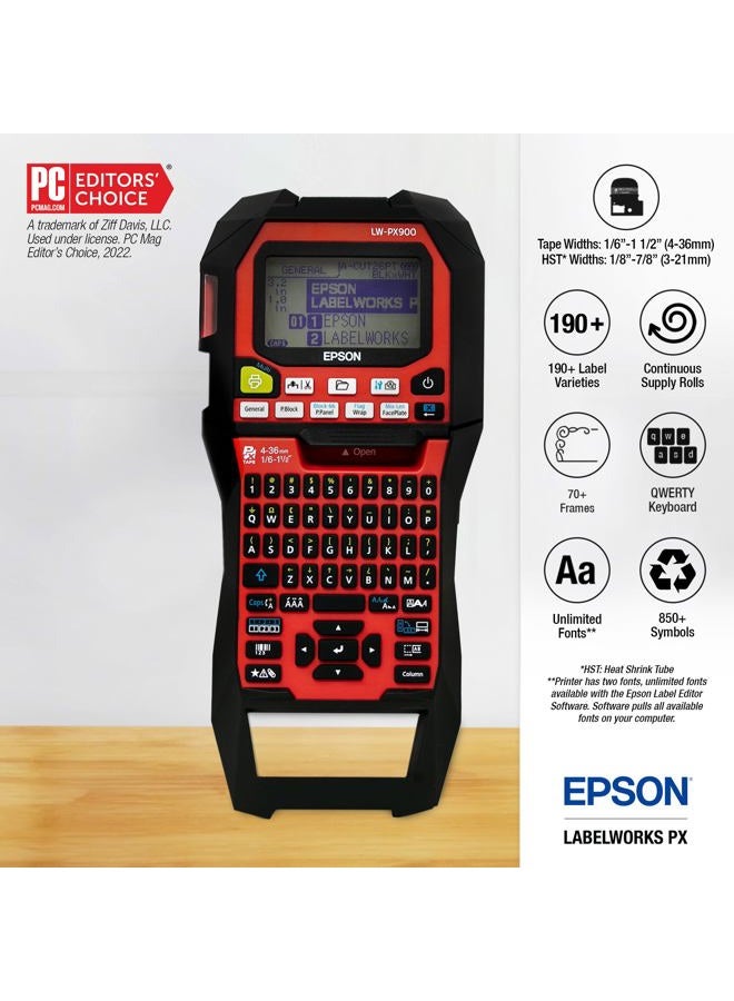 LABELWORKS Epson LW-PX900 Industrial Label Maker - Portable Handheld Label Printer Compatible with All Epson PX Tape Types - Image 5