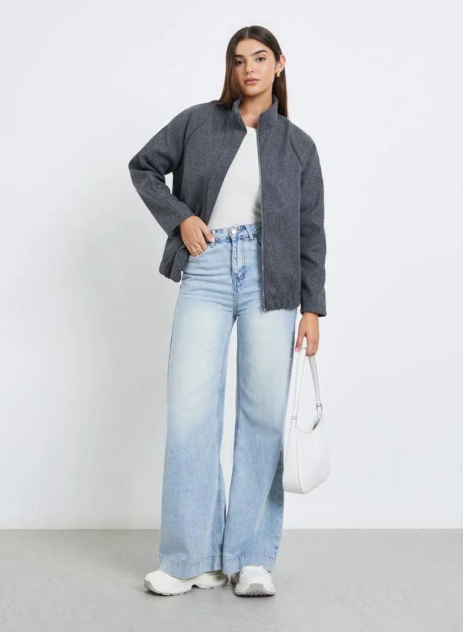 ستايلي معطف واسع بياقة عالية