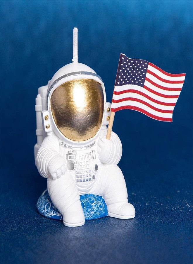 FLYPARTY Children's Birthday Candles with American Flag,Handmade Adorable Cute Spaceman Baby Shower Cake Topper Candle, Wedding Festival Space Theme Party Favors Decorations (Astronaut 02) - Image 1