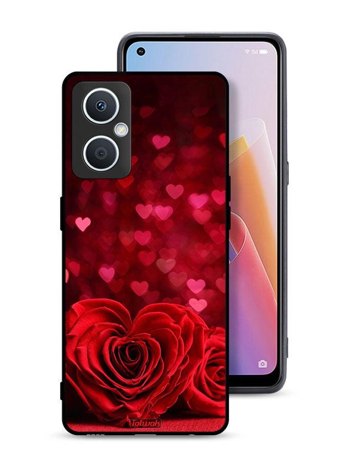 Tolwak Oppo A96 5G (China) Protective Case Cover Heart Flowers Abstract Art - Image 1