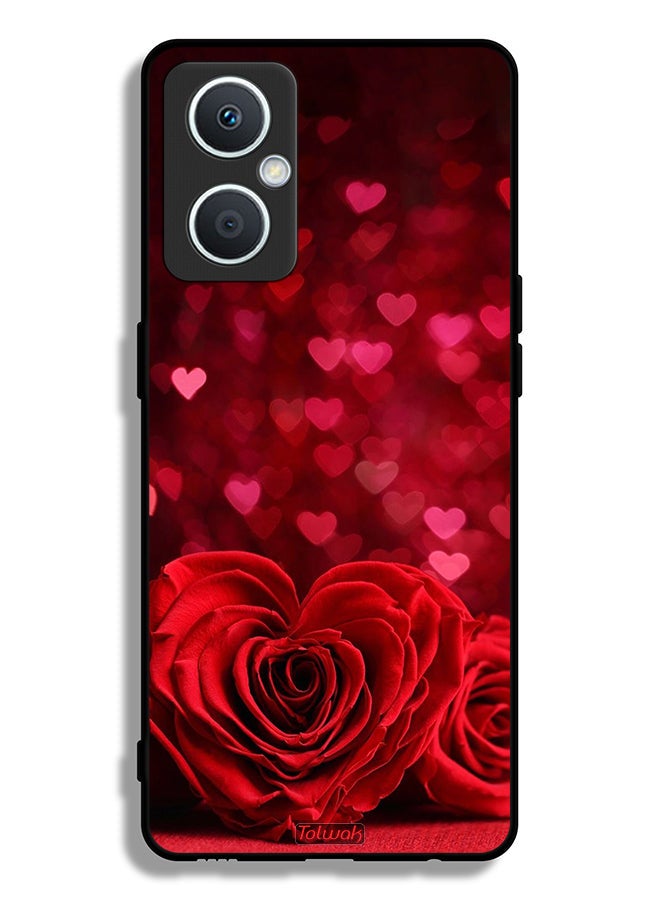 Tolwak Oppo A96 5G (China) Protective Case Cover Heart Flowers Abstract Art - Image 2