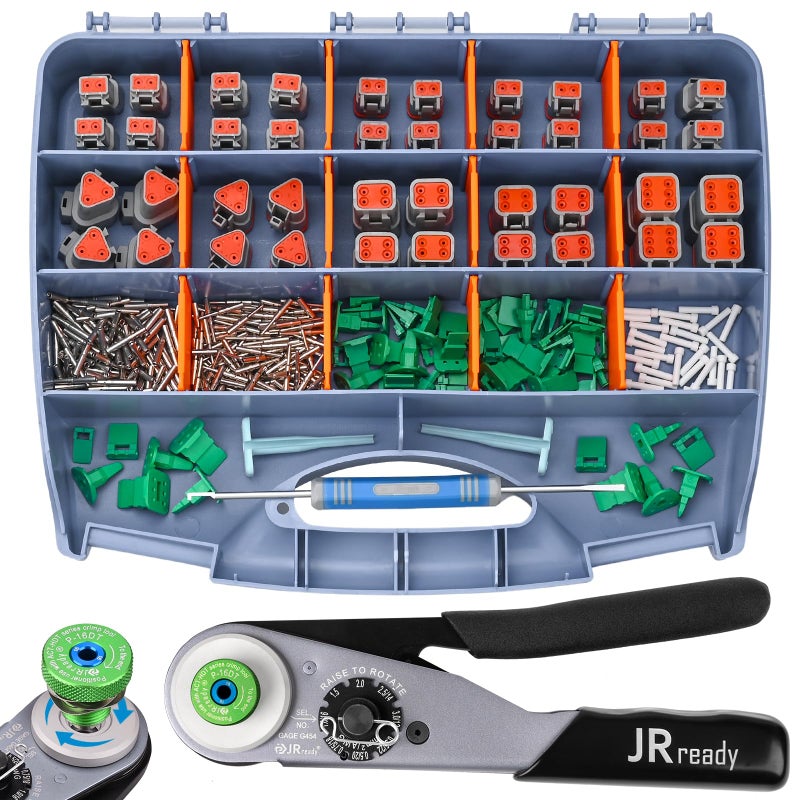 JRready DW5011 Deutsch Connector Kit DT Connectors 2 3 4 6 Pin Size 16 Solid Contacts1620 AWG Deutsch Crimp Tool Pin Removal Tool IP68 Waterproof Automotive Electrical Connectors - Image 3