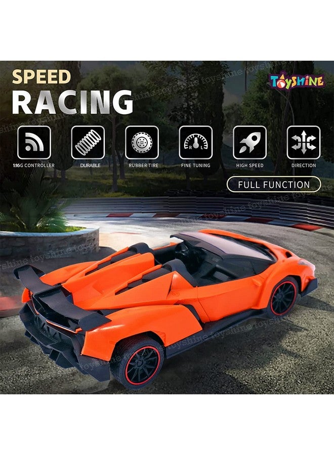 Toyshine Toyshine RC Model Remote Control Car, 4 Channel R/C Car, Opening Doors And Boot Space - Orang, Orange  - Image 4