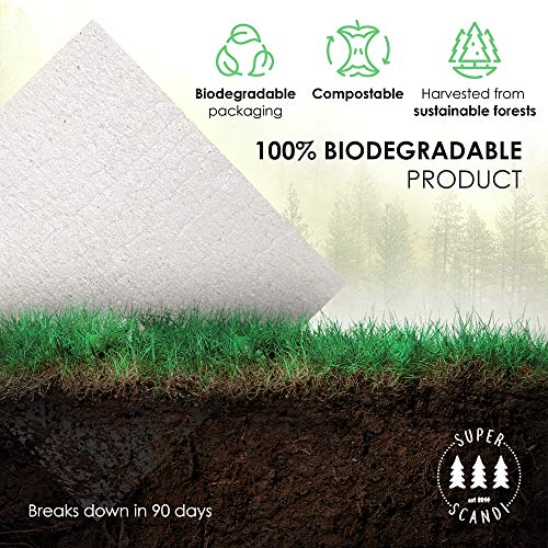 SUPERSCANDI 10 Pack Swedish Dishcloths for Kitchen - 100% Biodegradable & Compostable Reusable Paper Towels Washable, Food-Safe & Without Plastic - Dish Rags Suitable for Any Surface, White - Image 5