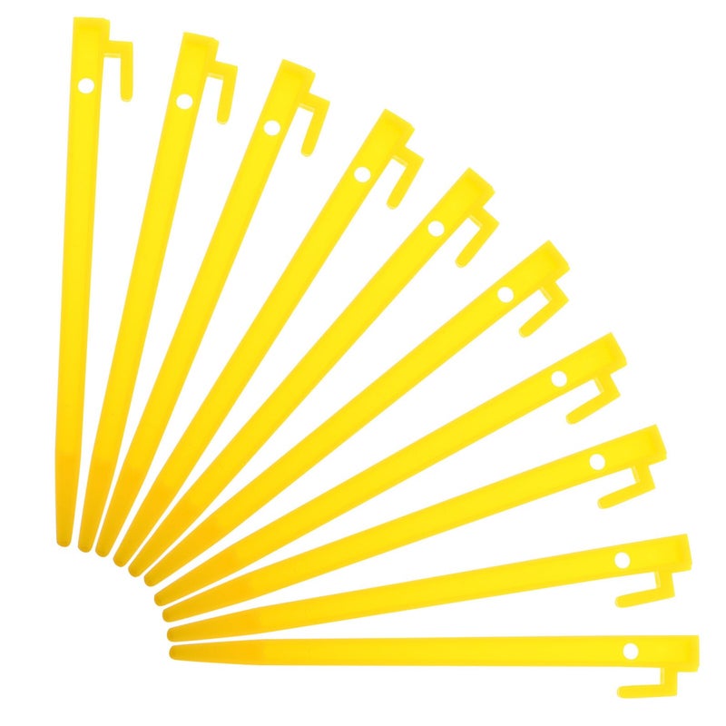 10Pcs Yellow Plastic Tent Stakes for Camping Canopy Sand Pegs Outdoor Ground Anchors - Image 2