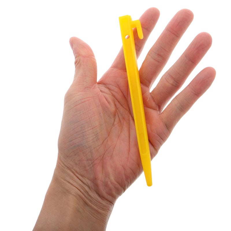 10Pcs Yellow Plastic Tent Stakes for Camping Canopy Sand Pegs Outdoor Ground Anchors - Image 5
