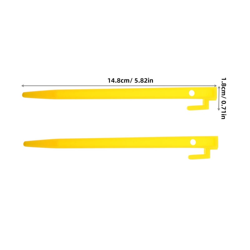 10Pcs Yellow Plastic Tent Stakes for Camping Canopy Sand Pegs Outdoor Ground Anchors - Image 3