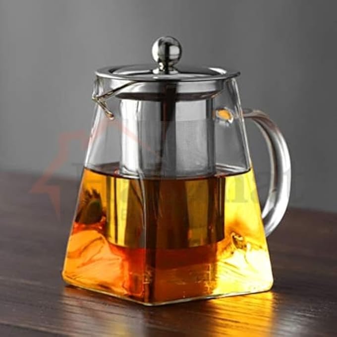 Bandai Small Clear Borosilicate Glass Teapot  HeatResistant With 304 Stainless Steel Infuser Loose Leaf Stovetop Safe - Image 2