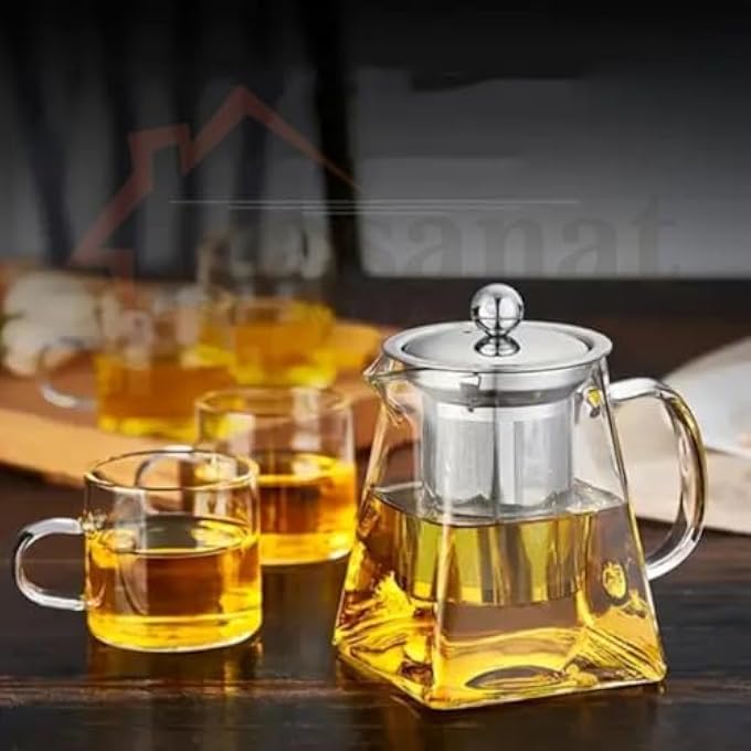 Bandai Small Clear Borosilicate Glass Teapot  HeatResistant With 304 Stainless Steel Infuser Loose Leaf Stovetop Safe - Image 4