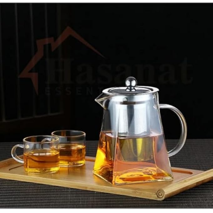 Bandai Small Clear Borosilicate Glass Teapot  HeatResistant With 304 Stainless Steel Infuser Loose Leaf Stovetop Safe - Image 3