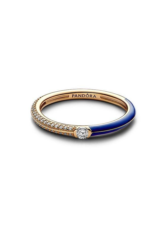 Pandora ME Pavé & Blue Dual Ring - Image 1
