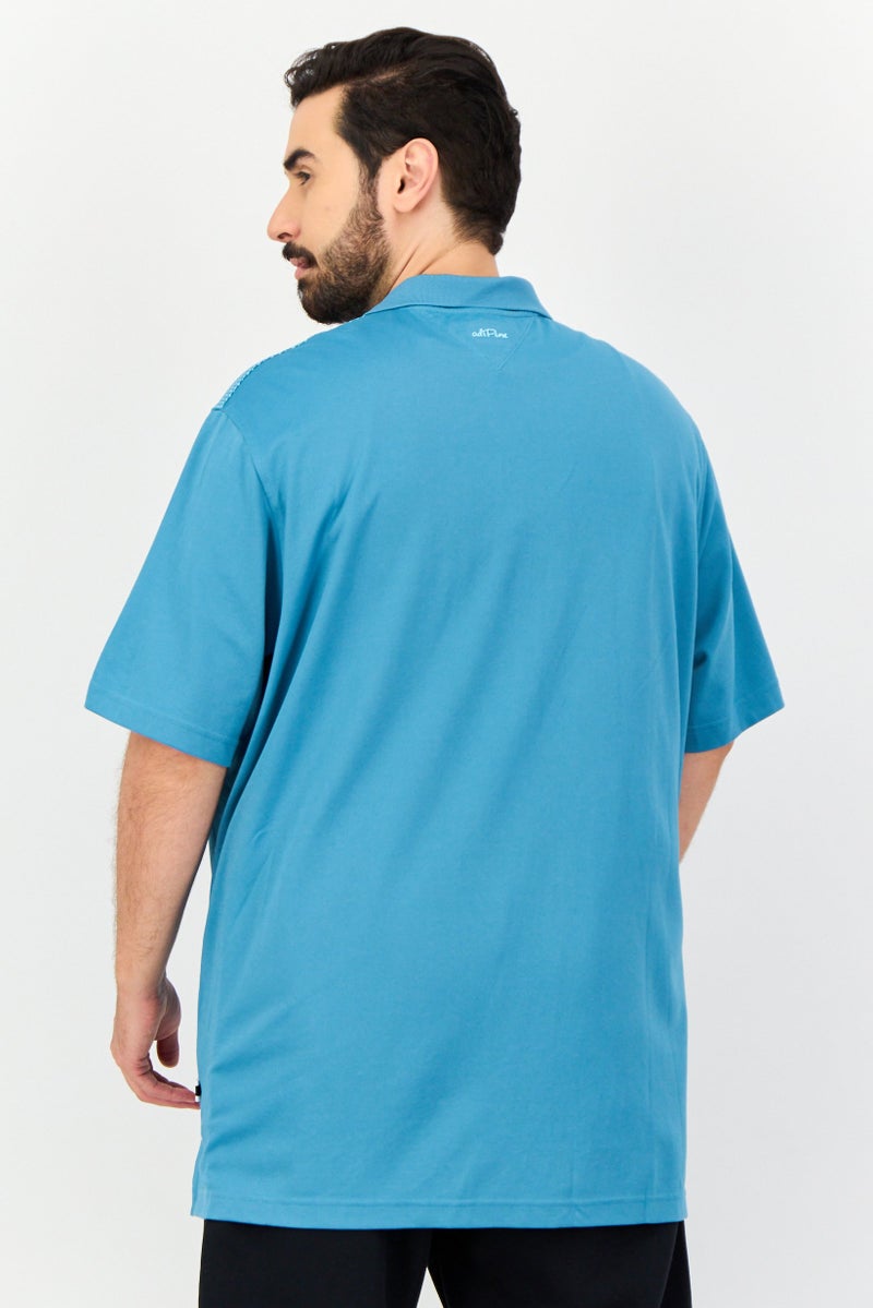 Adidas Men Sportswear Fit Short Sleeve Training Polo Shirt, Turquoise - Image 3