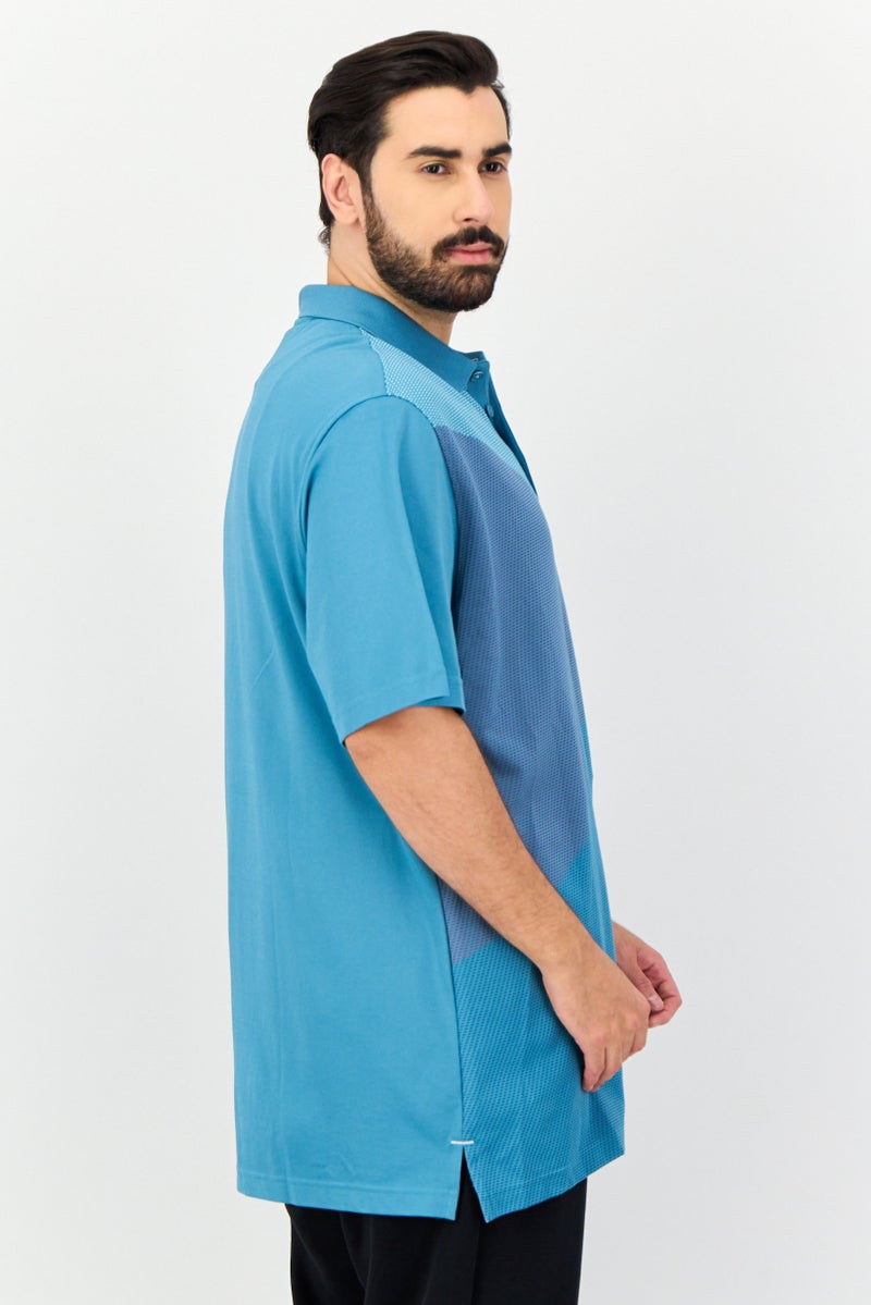Adidas Men Sportswear Fit Short Sleeve Training Polo Shirt, Turquoise - Image 2