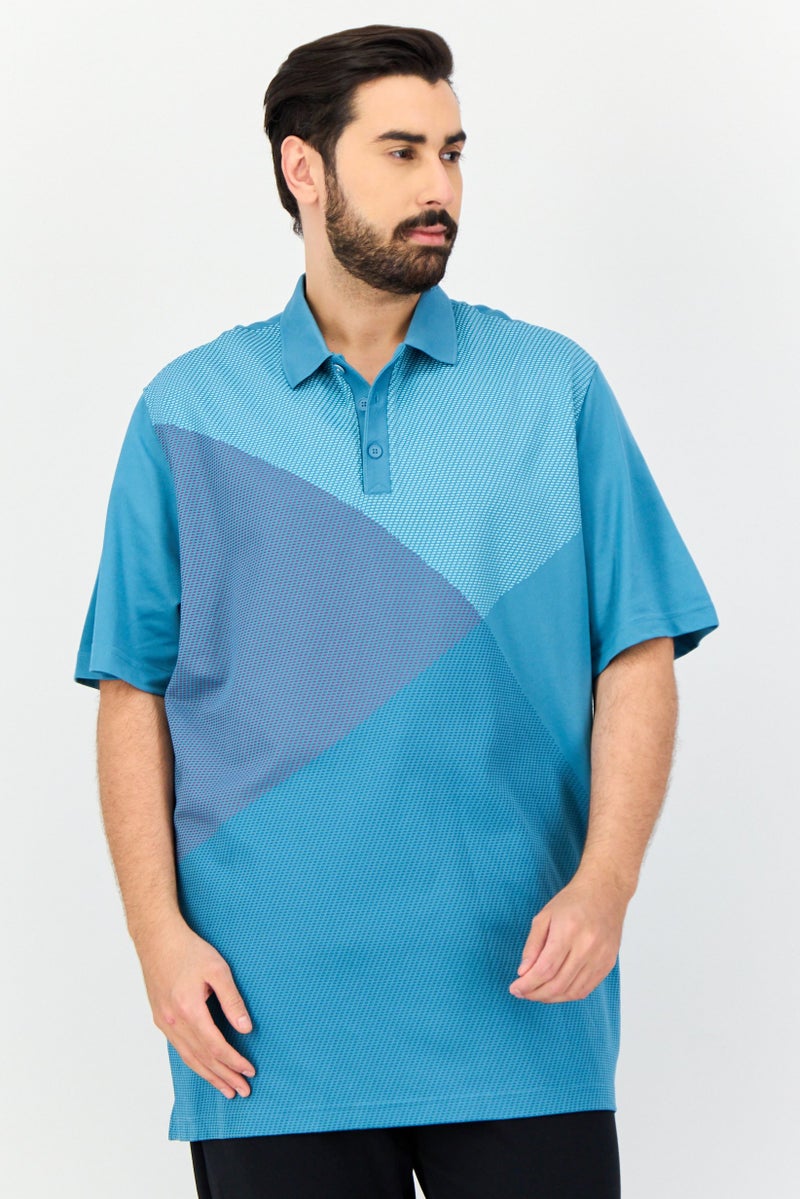 Adidas Men Sportswear Fit Short Sleeve Training Polo Shirt, Turquoise - Image 1