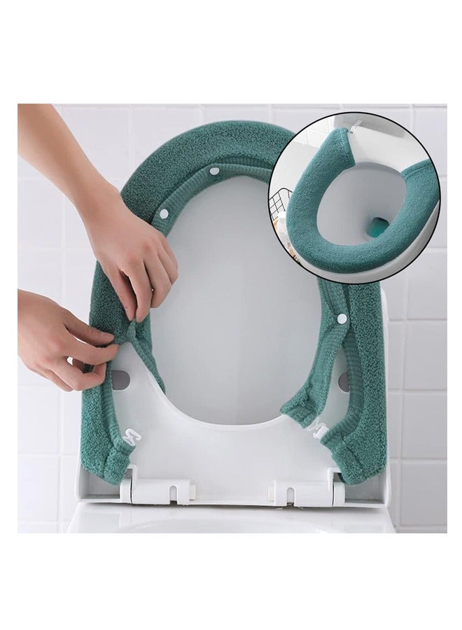 3 pcs Soft Thicker Toilet Seat Warmer Cover,Universal Toilet Seat Mat, Keep Warm(Blue, Pink, Brown) - Image 3