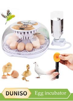 Egg Incubator, Fully Automatic Incubator for 12 Eggs, Poultry Incubator , Equipped with Automatic Egg Flipping and Temperature Display, Suitable for Incubating Chickens, Ducks, Geese, Quails，26*26*14CM