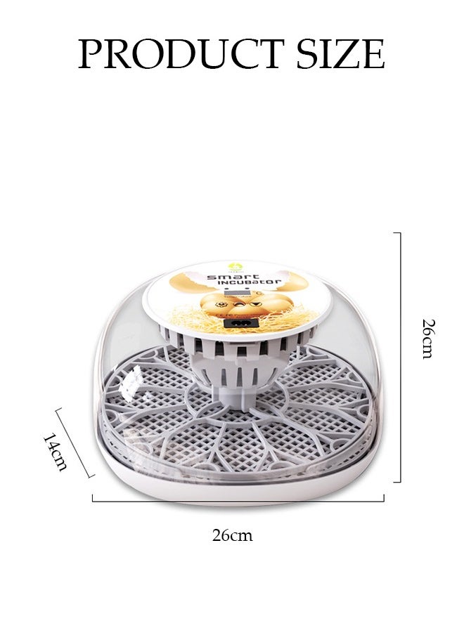 DUNISO - Egg Incubator, Fully Automatic Incubator for 12 Eggs, Poultry Incubator , Equipped with Automatic Egg Flipping and Temperature Display, Suitable for Incubating Chickens, Ducks, Geese, Quails，26*26*14CM - Image 1