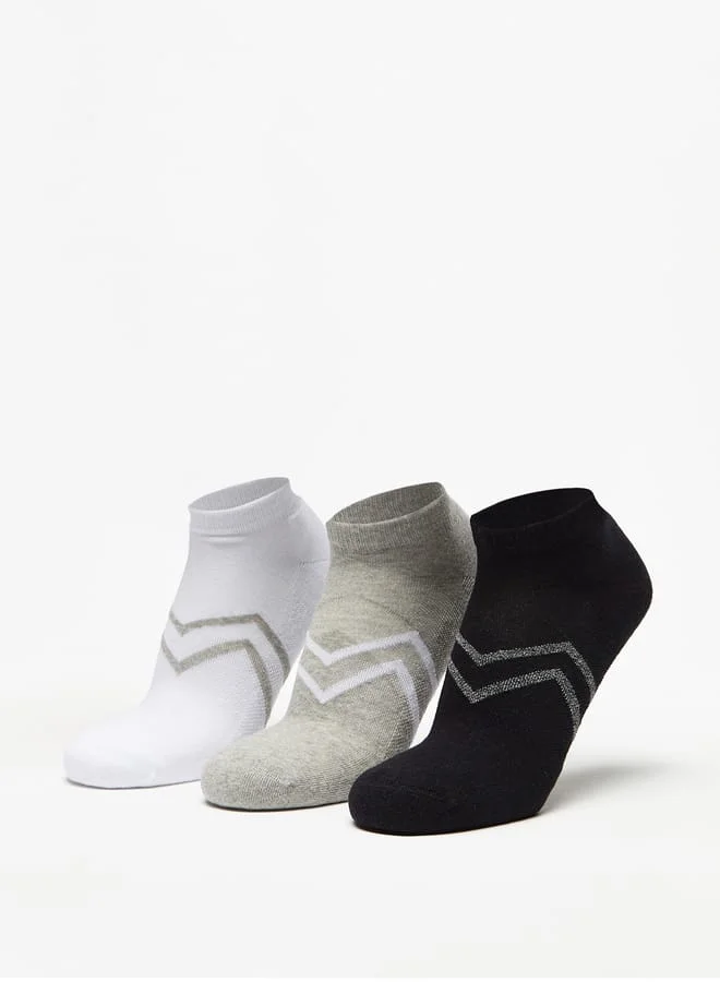 Dash Men's Printed Ankle Length Sports Socks - Set of 3