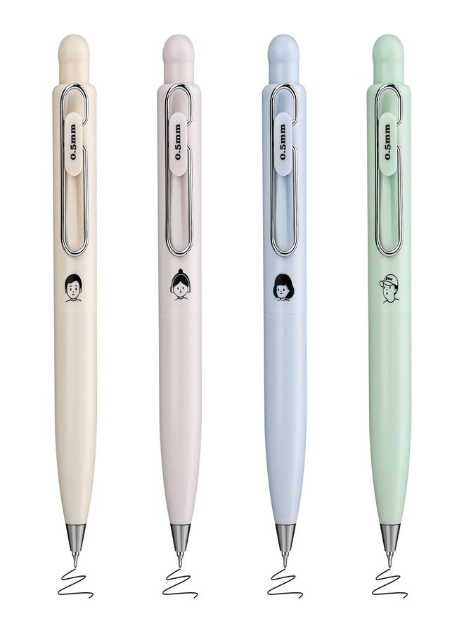BAYTORY 4Pcs Mini Gel Pens, Cute Retractable Small Pocket Pen, Quick Dry Black Ink 0.5mm Pens, Gel Ink Pen Smooth Writing Comfortable to Use for Journaling Note Taking Sketching (Morandi) - Image 1